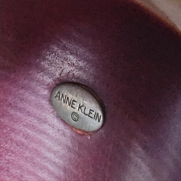 Rare! Vintage Anne Klein Chunky silver brown yellow Acrylic Bold Bangle Bracelet - Picture 7 of 11